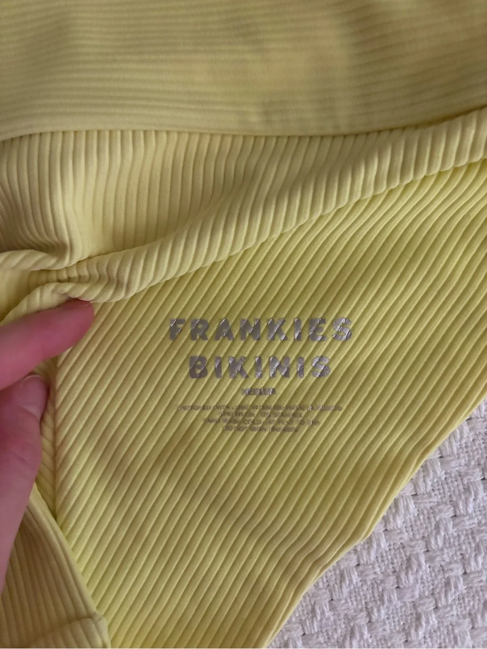 Frankie's Bikinis Yellow Ribbed Two-Piece Swim Set